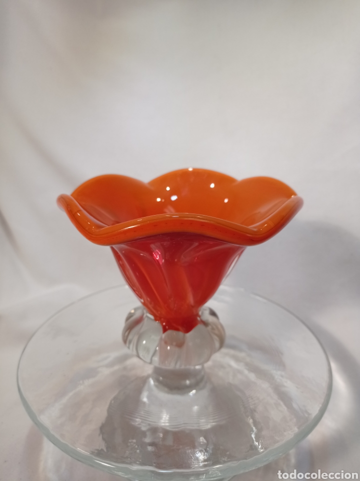 Antig&uuml;edades: RECIPIENTE DE CRISTAL BICOLOR DOBLADO - Foto 1