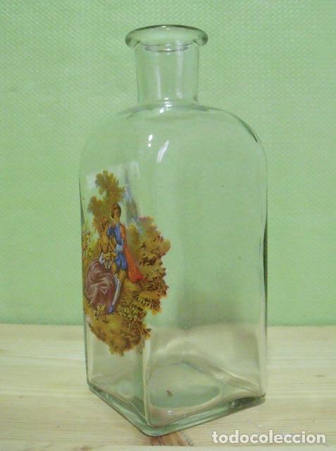Antig&uuml;edades: Jarr&oacute;n Florero Botella Decorada Decoupage - Foto 2