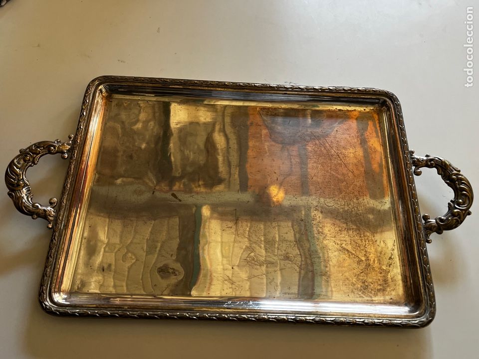 Antig&uuml;edades: Bandeja de plata inglesa - Foto 1
