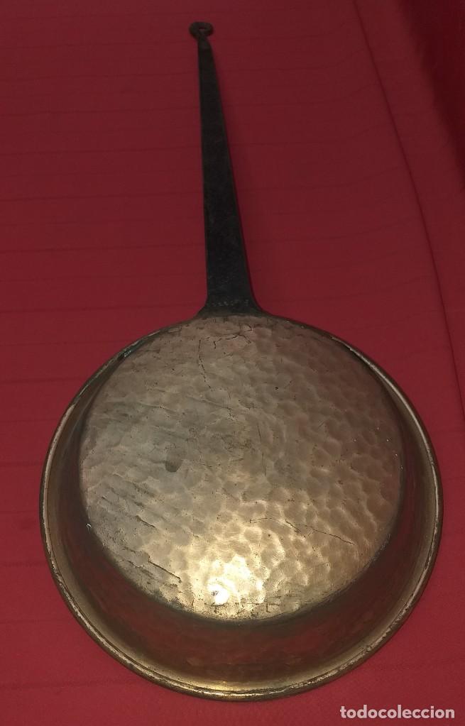 Antig&uuml;edades: ANTIGUA SART&Eacute;N DE COBRE MANGO DE HIERRO - Foto 7