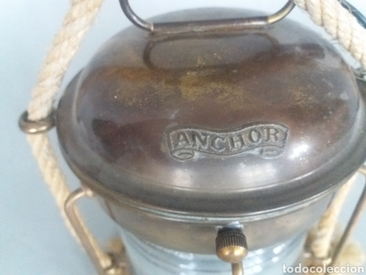 Antig&uuml;edades: FAROL MARINO DE BRONCE ANCHOR. ELECTRIFICADO. - Foto 4
