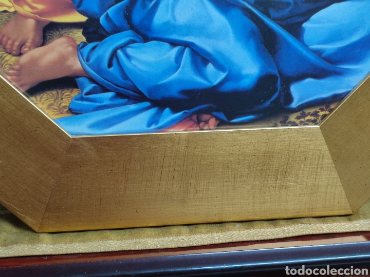 Antig&uuml;edades: Cuadro octogonal de madera con l&aacute;mina religiosa - Foto 5