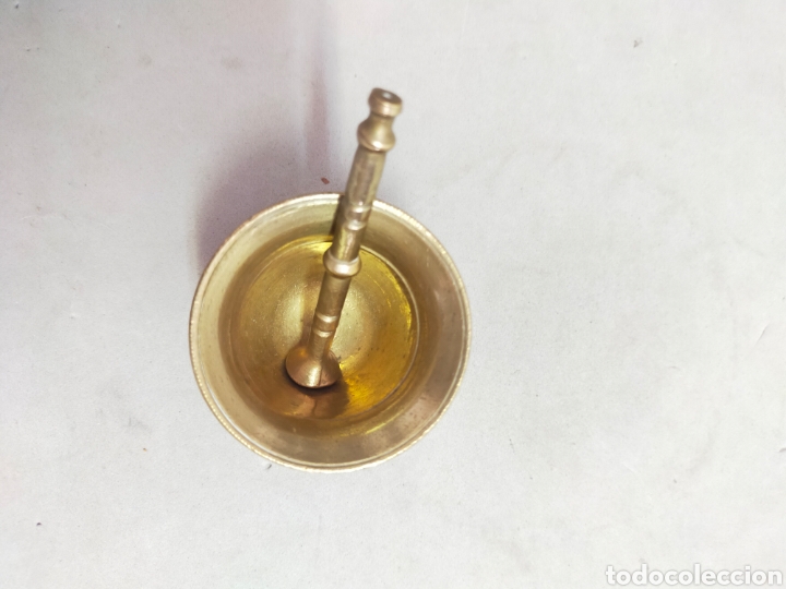 Antig&uuml;edades: MORTERO O ALMIREZ DE BRONCE, CON MANO. MINIATURA. - Foto 5
