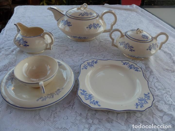 Antig&uuml;edades: JUEGO DE T&Eacute; EN LOZA AZUL - Foto 4