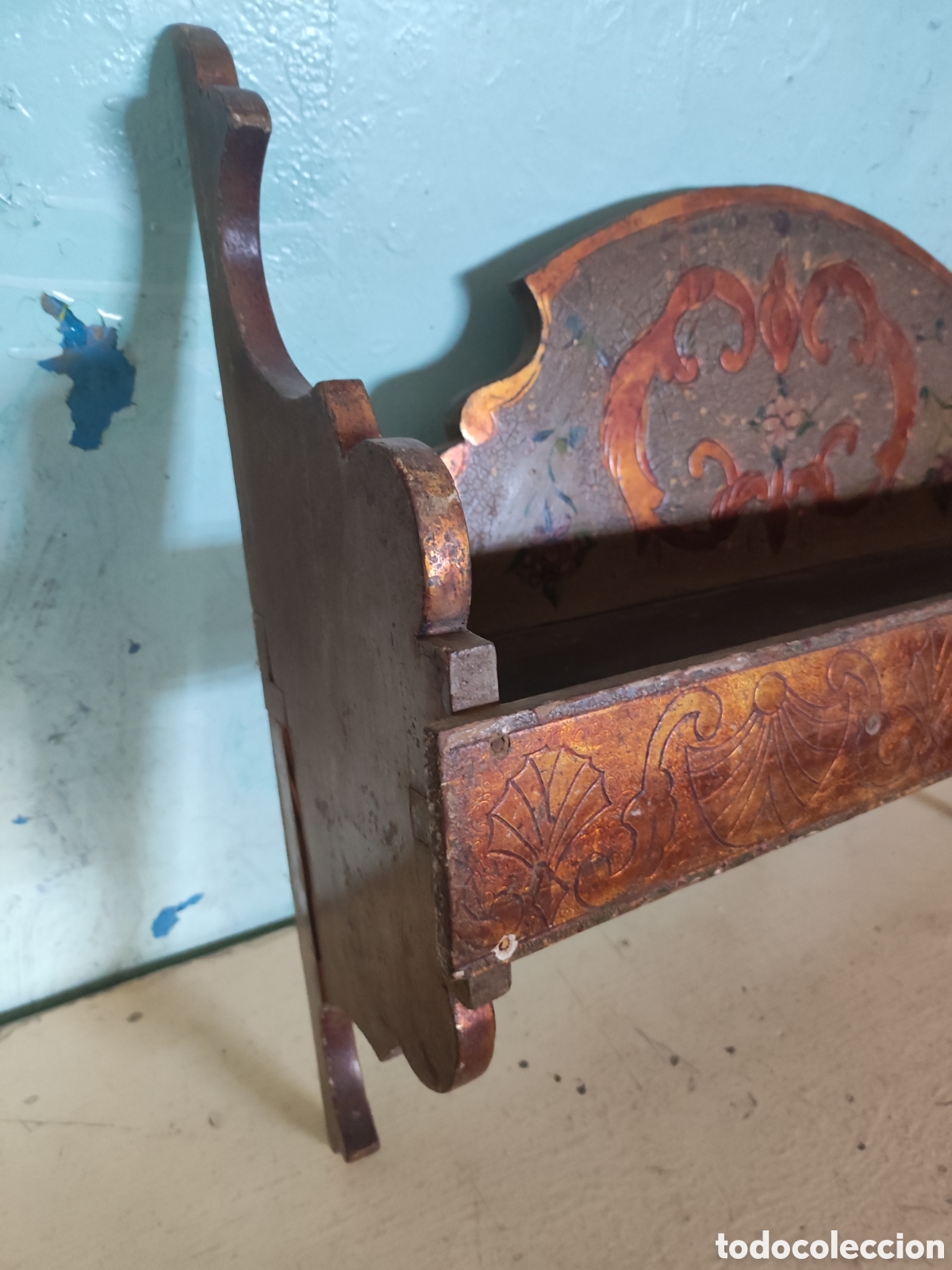 Antig&uuml;edades: Repisa policromada siglo XIX - Foto 3