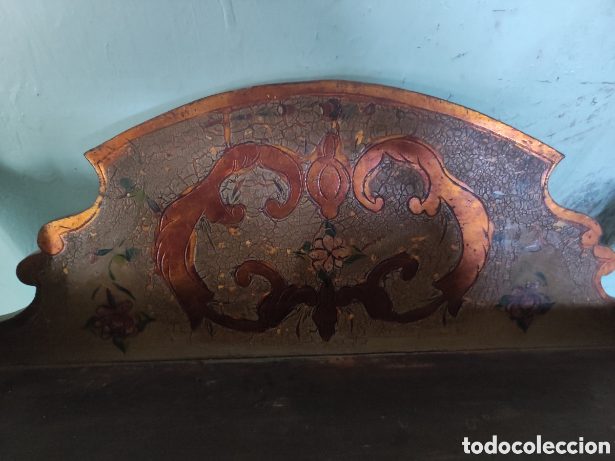 Antig&uuml;edades: Repisa policromada siglo XIX - Foto 4