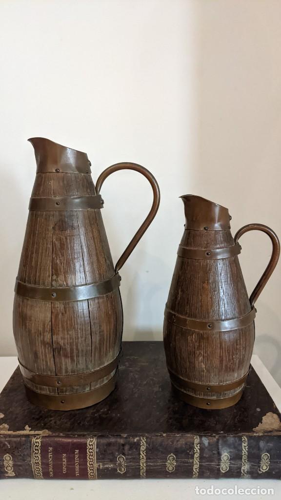 Antig&uuml;edades: LOTE 3 JARRA MADERA LAT&Oacute;N - Foto 7