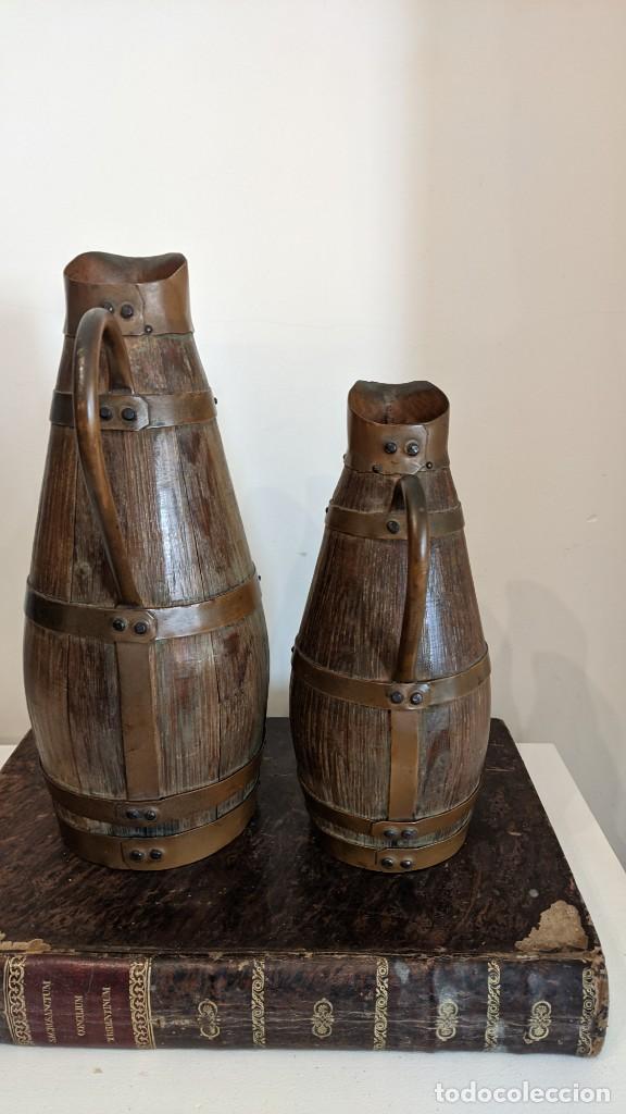 Antig&uuml;edades: LOTE 3 JARRA MADERA LAT&Oacute;N - Foto 8