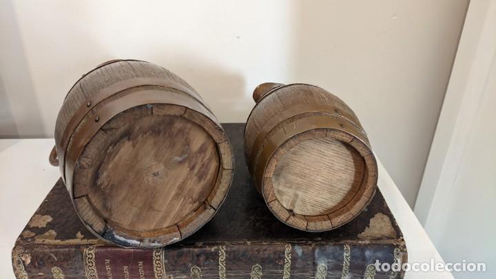 Antig&uuml;edades: LOTE 3 JARRA MADERA LAT&Oacute;N - Foto 9