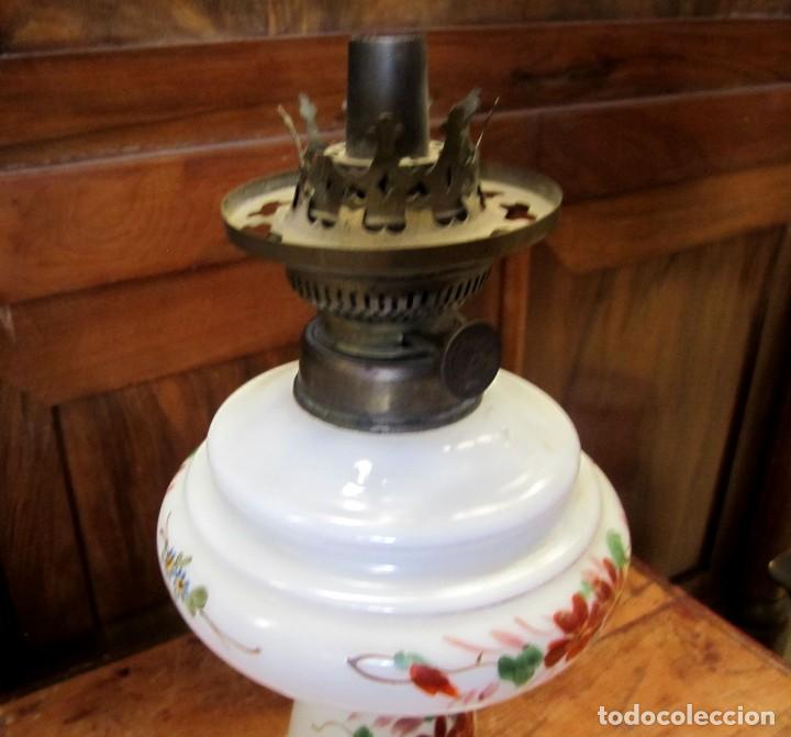 Antig&uuml;edades: Quinque de opalina antiguo - Foto 7