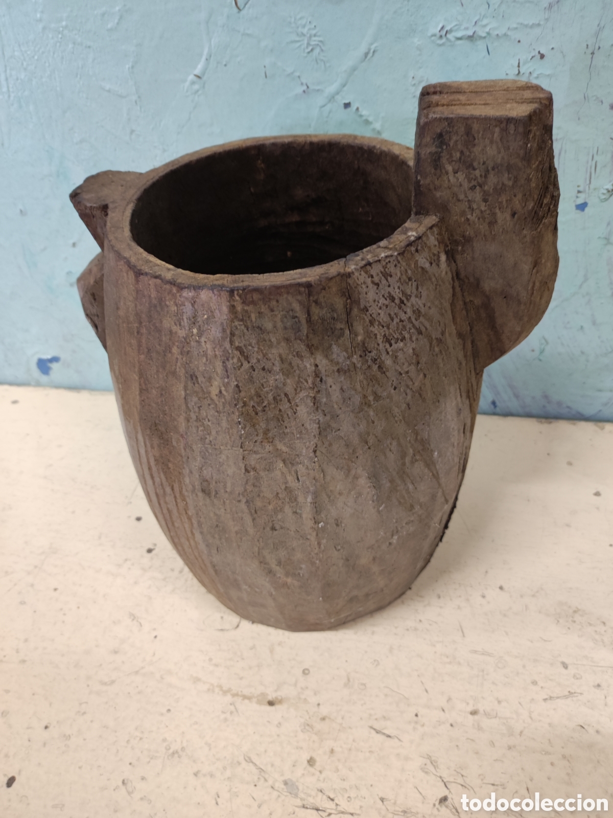 Antig&uuml;edades: C&aacute;ntaro de madera - Foto 3