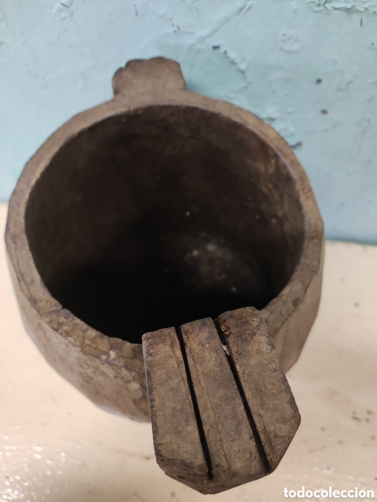 Antig&uuml;edades: C&aacute;ntaro de madera - Foto 5