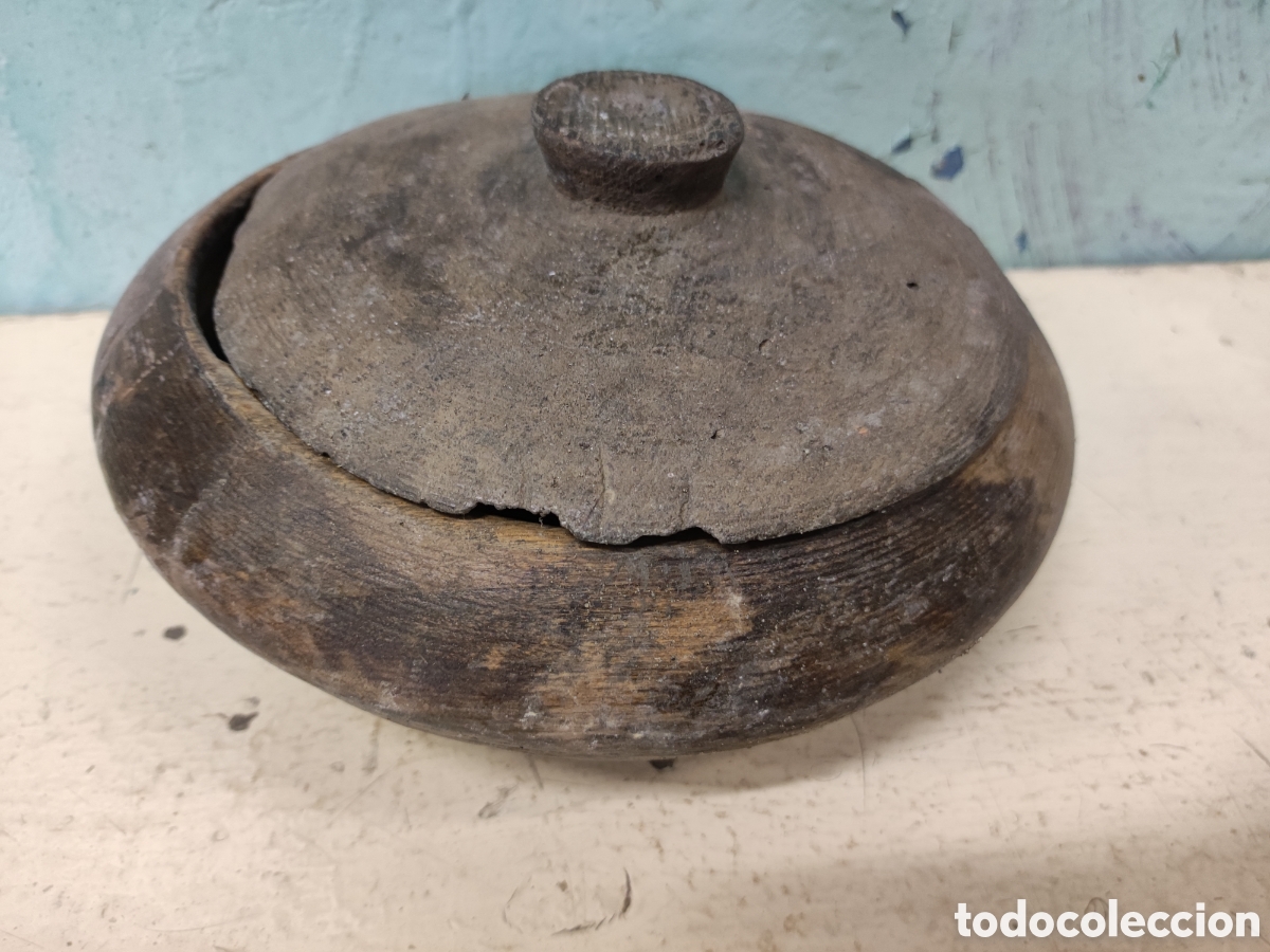 Antig&uuml;edades: Fiambrera de madera con tapa - Foto 2