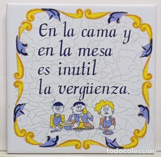 azulejo con frases celebres. en la cama y en la - Compra venta en  todocoleccion