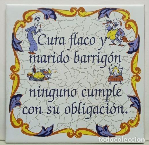 azulejo con frases celebres. cura flaco y marid - Buy Antique tiles on  todocoleccion