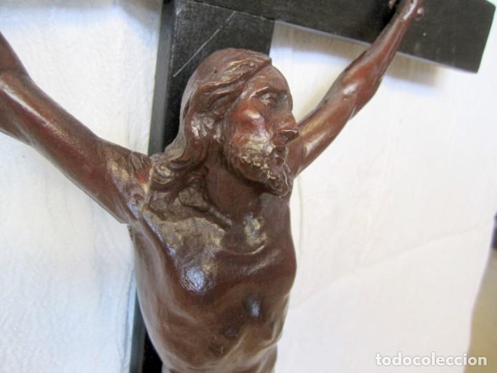 Antig&uuml;edades: Cristo C12 madera tallada SXIX - Foto 5