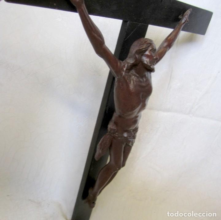 Antig&uuml;edades: Cristo C12 madera tallada SXIX - Foto 8
