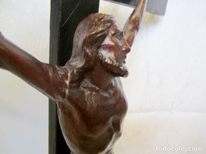 Antig&uuml;edades: Cristo C12 madera tallada SXIX - Foto 9