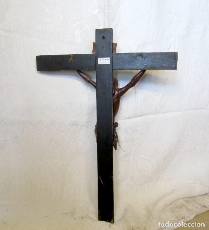 Antig&uuml;edades: Cristo C12 madera tallada SXIX - Foto 11