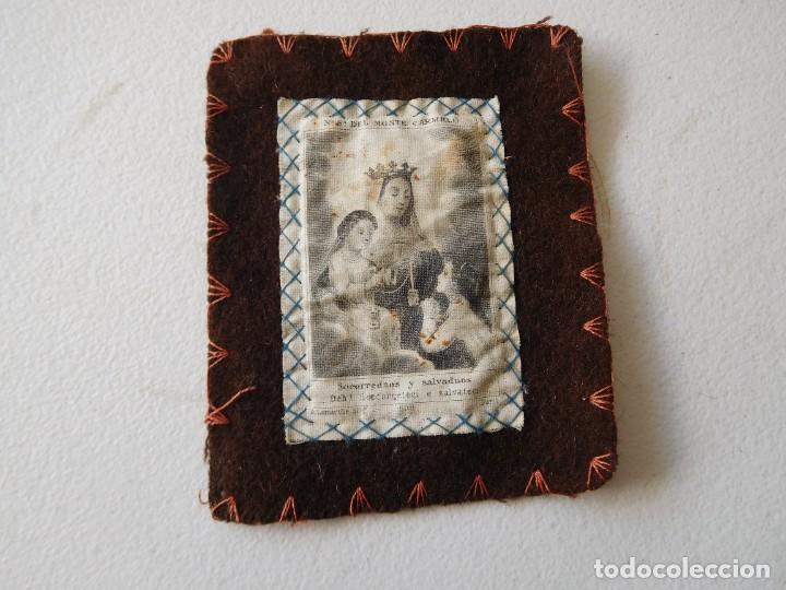 Antig&uuml;edades: Escapulario antiguo Virgen del Carmen - Foto 1