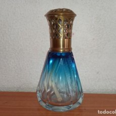 Antigüedades: PERFUMERO LAMPE BERGER FRANCESA PRINCIPIOS SIGLO XX TAPÓN DE LATÓN CRISTAL TALLADO 16,5 CM VINTAGE