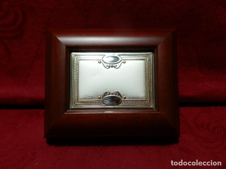 Antig&uuml;edades: PRECIOSA CAJA DE MADERA Y PLATA DE 1&ordf; LEY 12X10 CM DE BASE