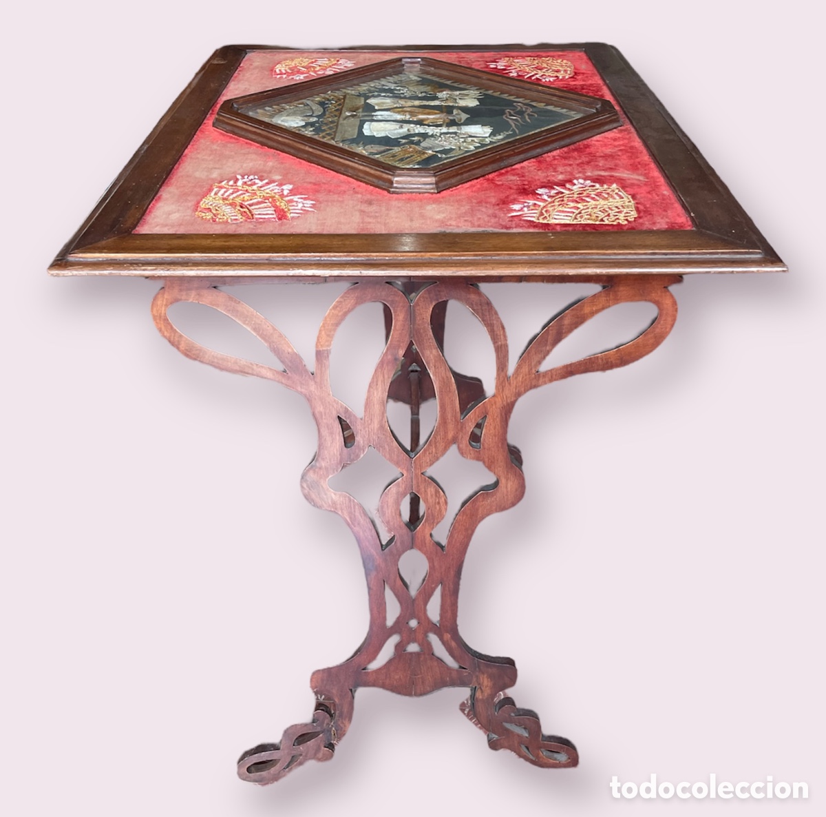 Antig&uuml;edades: Mesa modernista de caoba ff. S. XIX - Foto 5