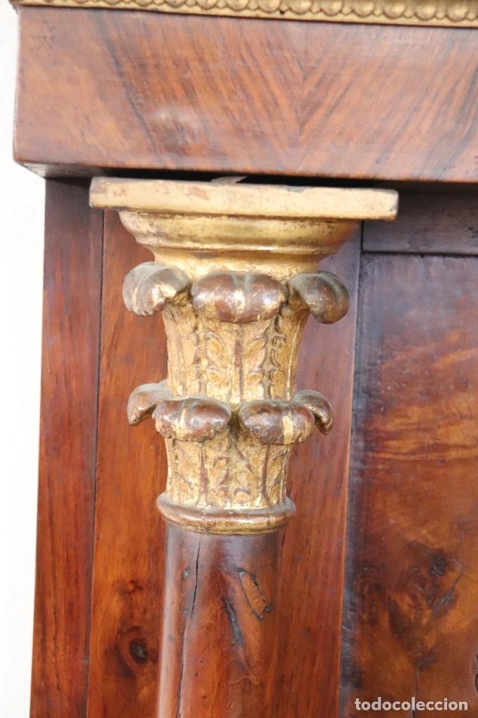 Antig&uuml;edades: Espejo de pared antiguo de nogal, d&eacute;cada de 1800 - Foto 7