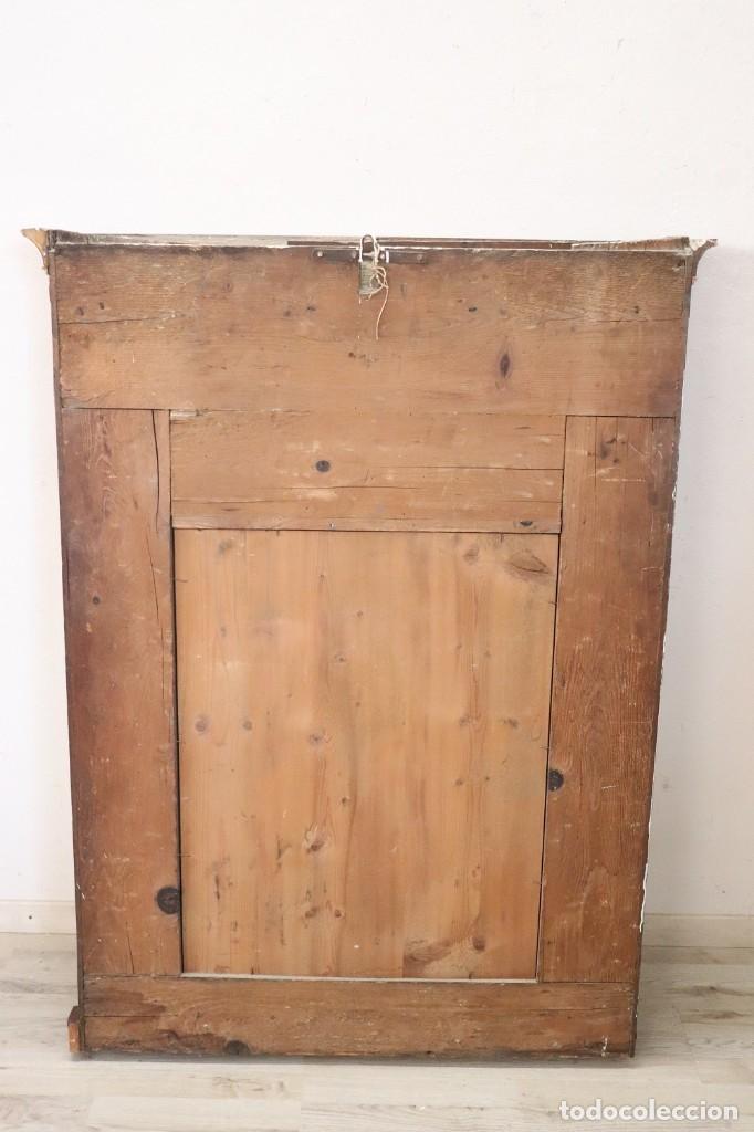 Antig&uuml;edades: Espejo de pared antiguo de nogal, d&eacute;cada de 1800 - Foto 11