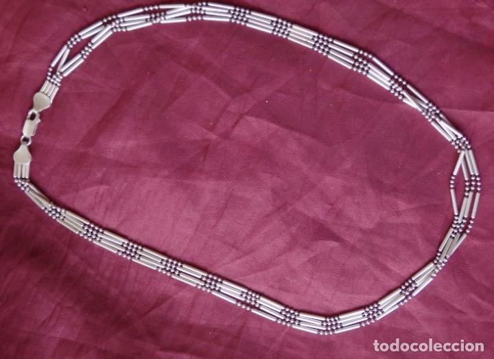 Antig&uuml;edades: CADENA DE PLATA DE LEY CON CONTRASTE 4 ENTRELAZADAS - Foto 4