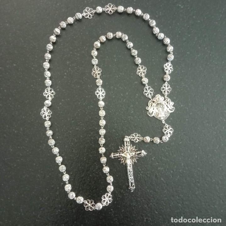 Antig&uuml;edades: Rosario filigrana de plata - Foto 3