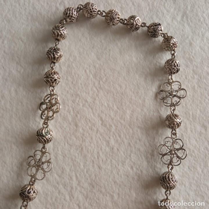 Antig&uuml;edades: Rosario filigrana de plata - Foto 10