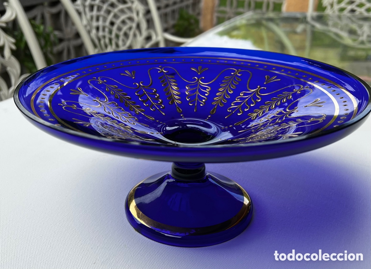 Antig&uuml;edades: Centro de cristal azul - Foto 4