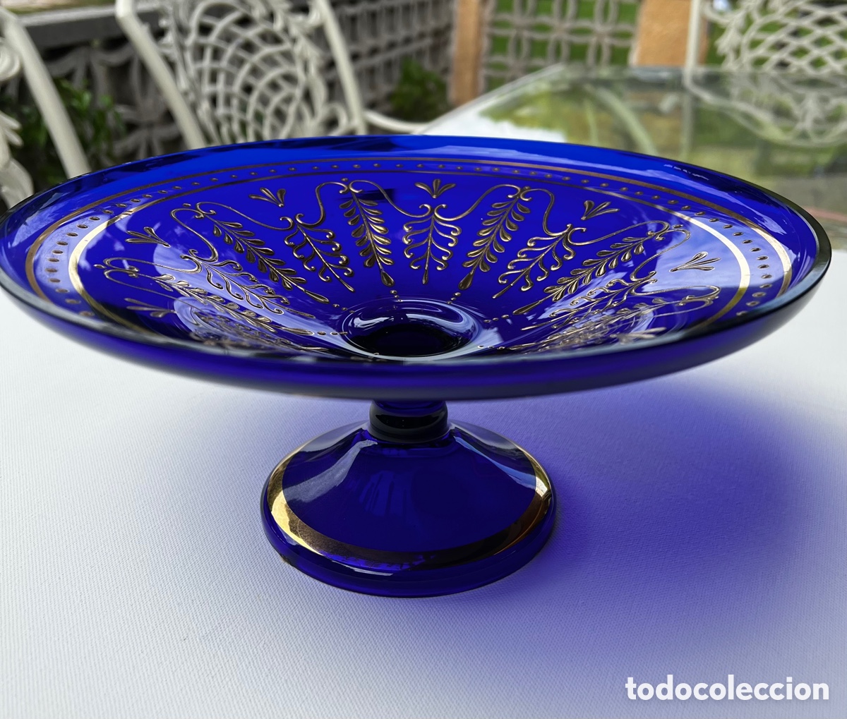 Antig&uuml;edades: Centro de cristal azul - Foto 5