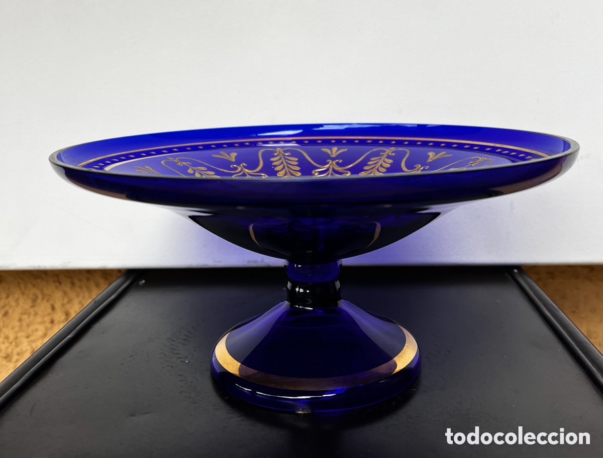 Antig&uuml;edades: Centro de cristal azul - Foto 1