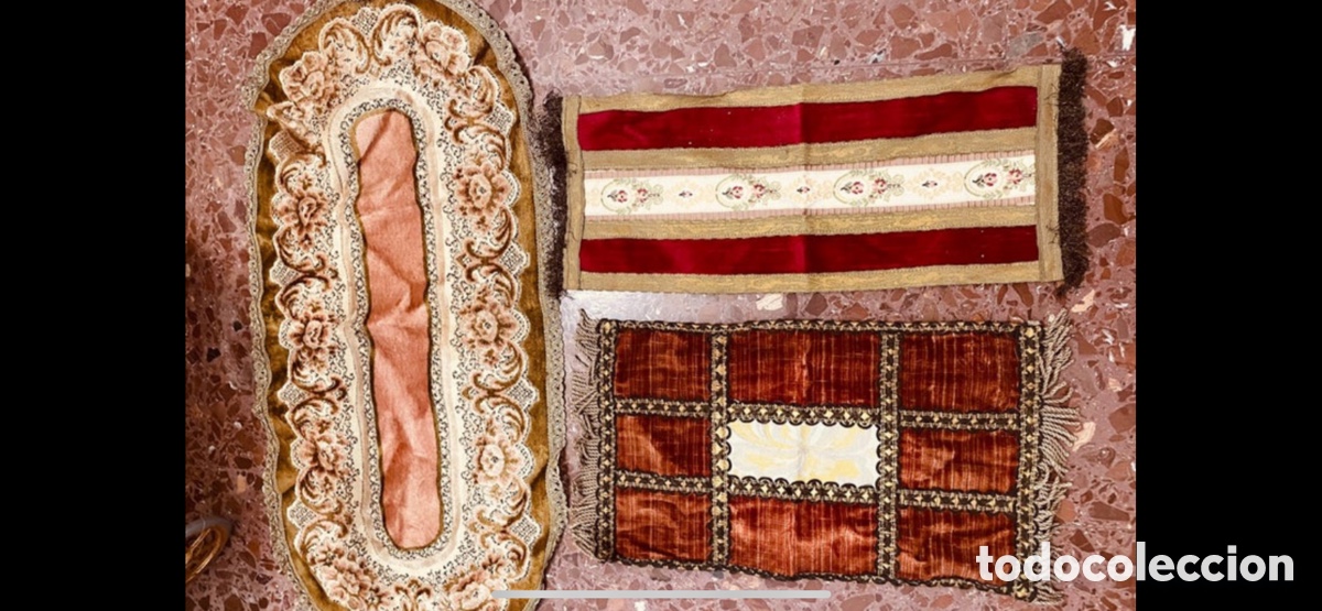 Antig&uuml;edades: 3 pa&ntilde;os de hilo para la virgen - Foto 3