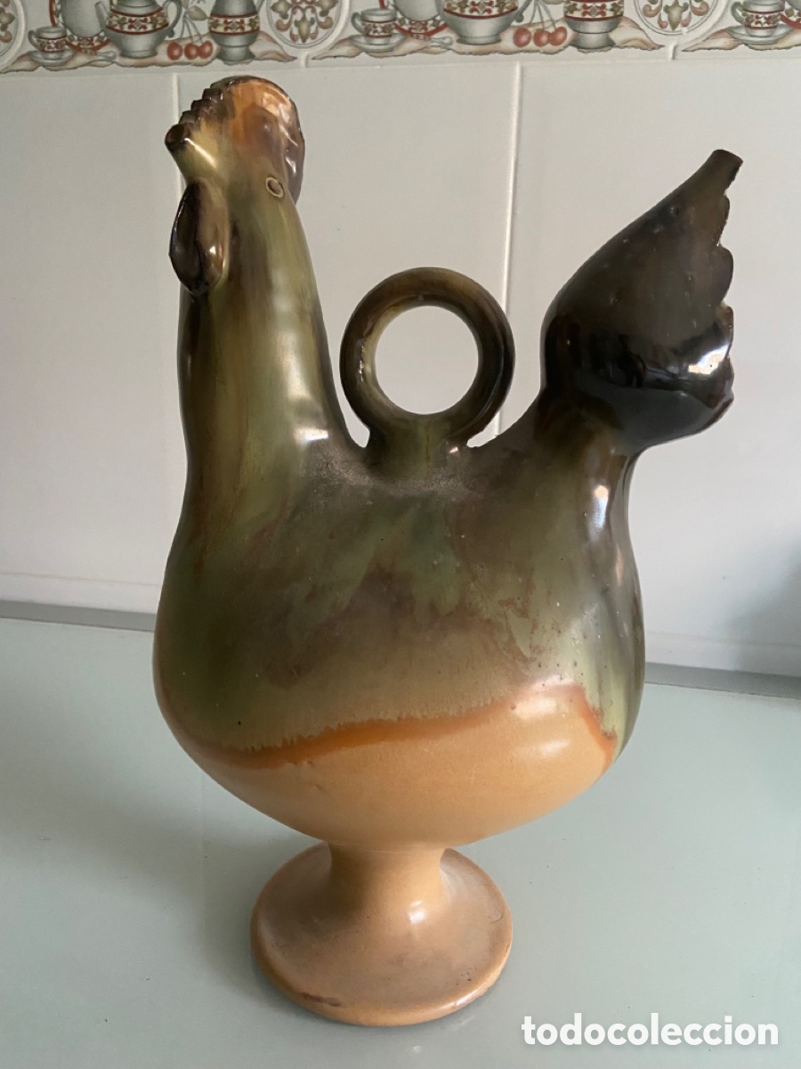 Antig&uuml;edades: Botijo vidriado con forma de Gallo - Foto 1