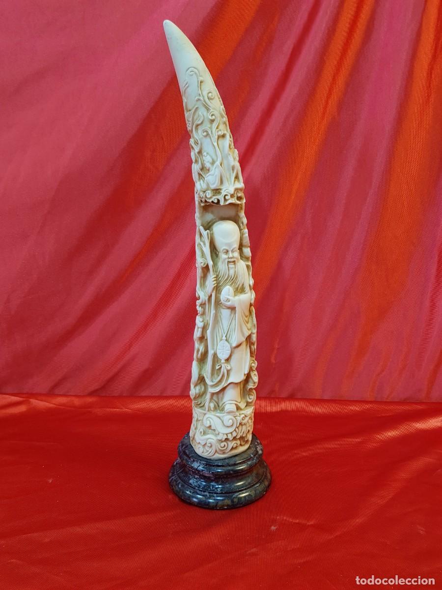 Antig&uuml;edades: CUERNO RESINA BASE MARMOL - Foto 1