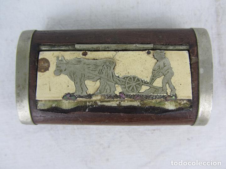 Antig&uuml;edades: Caja para rap&eacute; en madera y hueso - s.XIX - Foto 2