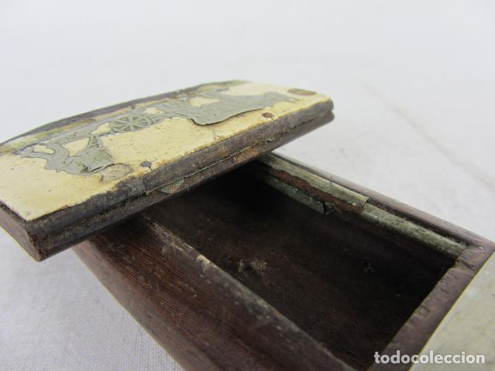 Antig&uuml;edades: Caja para rap&eacute; en madera y hueso - s.XIX - Foto 6