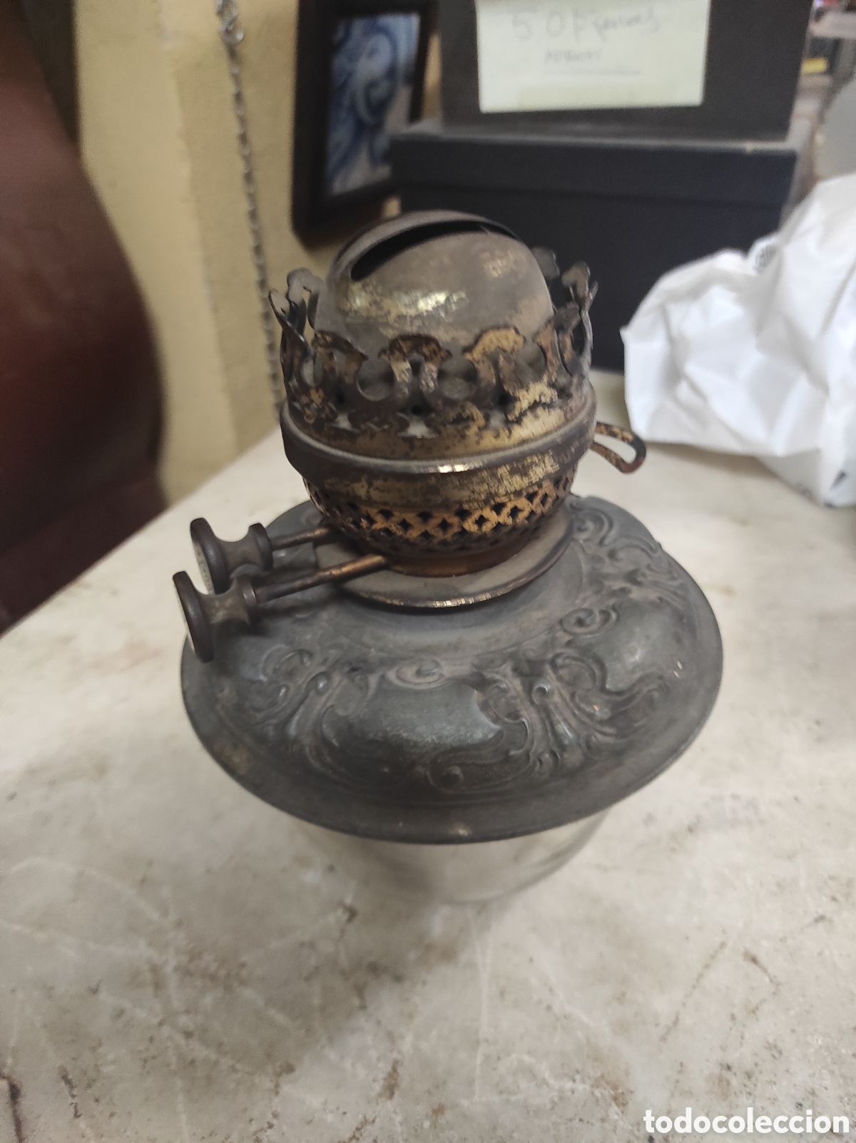 Antig&uuml;edades: Antiguo Quinqu&eacute; de L&aacute;mpara Duplex - - Foto 2