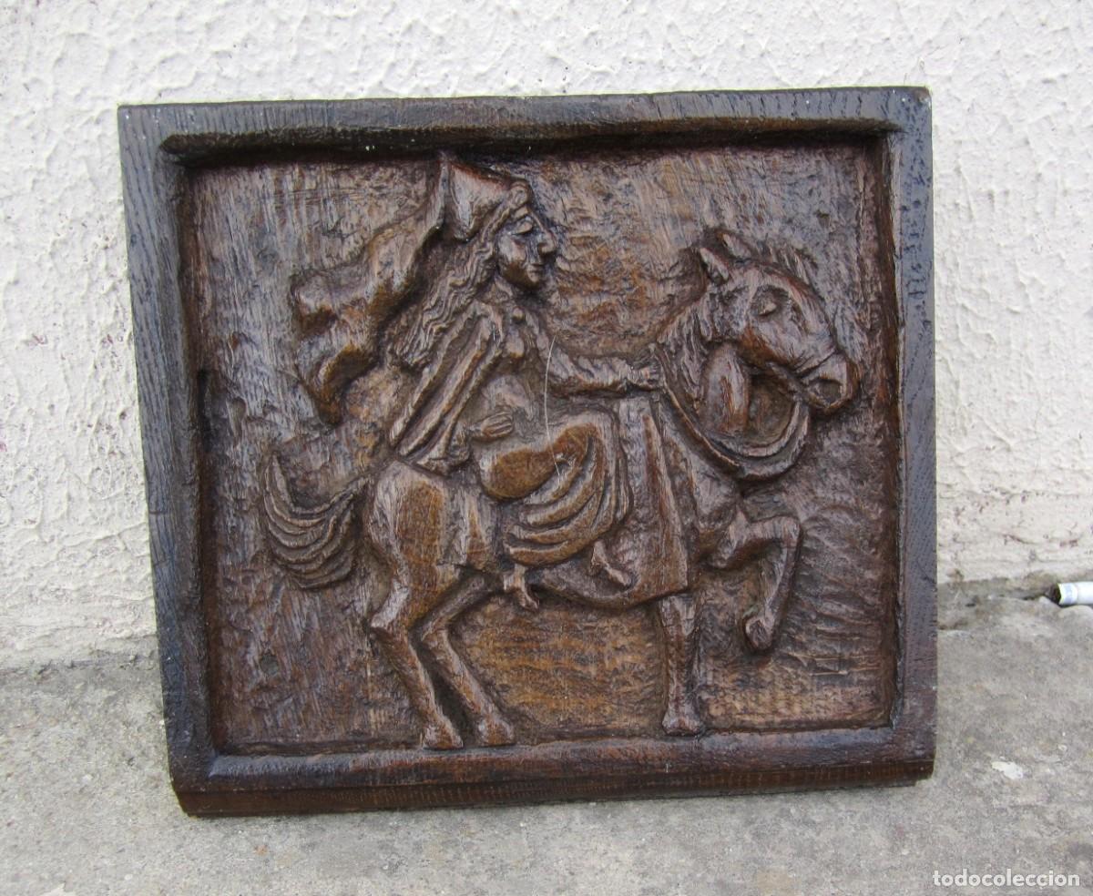 Antig&uuml;edades: Talla en madera de dama montando a caballo - Foto 5