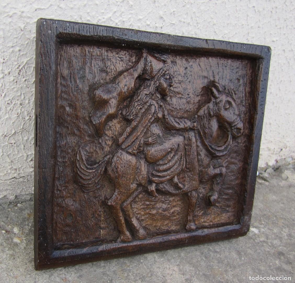 Antig&uuml;edades: Talla en madera de dama montando a caballo - Foto 6