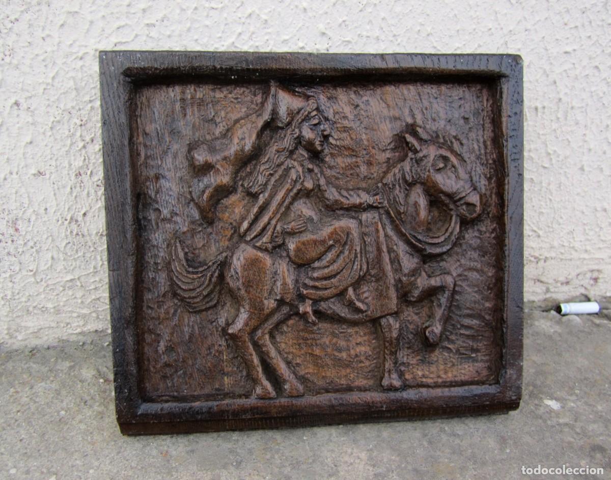 Antig&uuml;edades: Talla en madera de dama montando a caballo - Foto 8