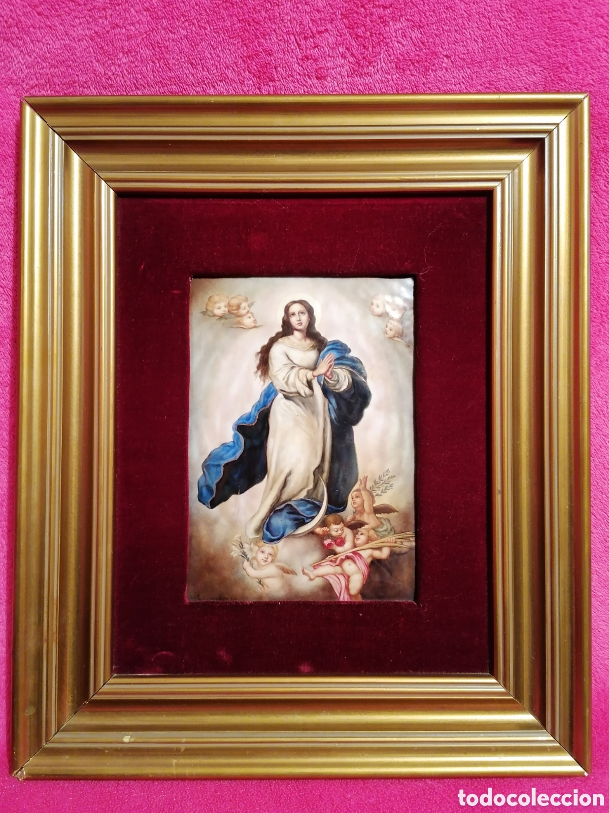 Antig&uuml;edades: PLACA DE ESMALTE DE LA PUR&Iacute;SIMA CONCEPCI&Oacute;N - Foto 1