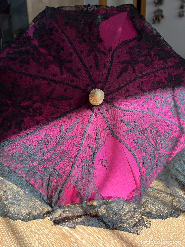 Antig&uuml;edades: Parasol de &eacute;poca seda , marfil - Foto 5