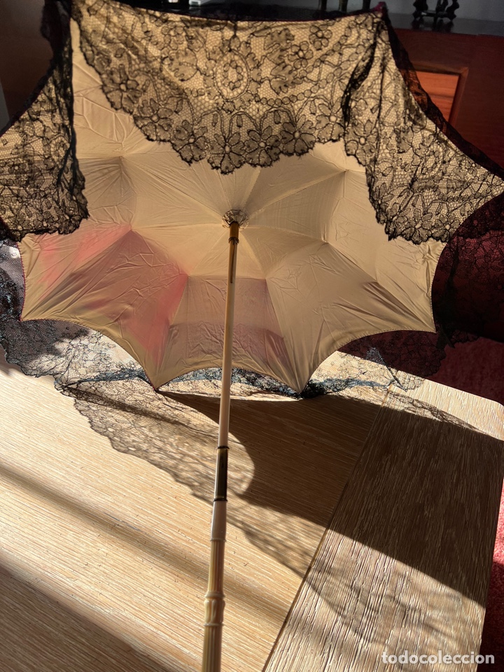 Antig&uuml;edades: Parasol de &eacute;poca seda , marfil - Foto 1