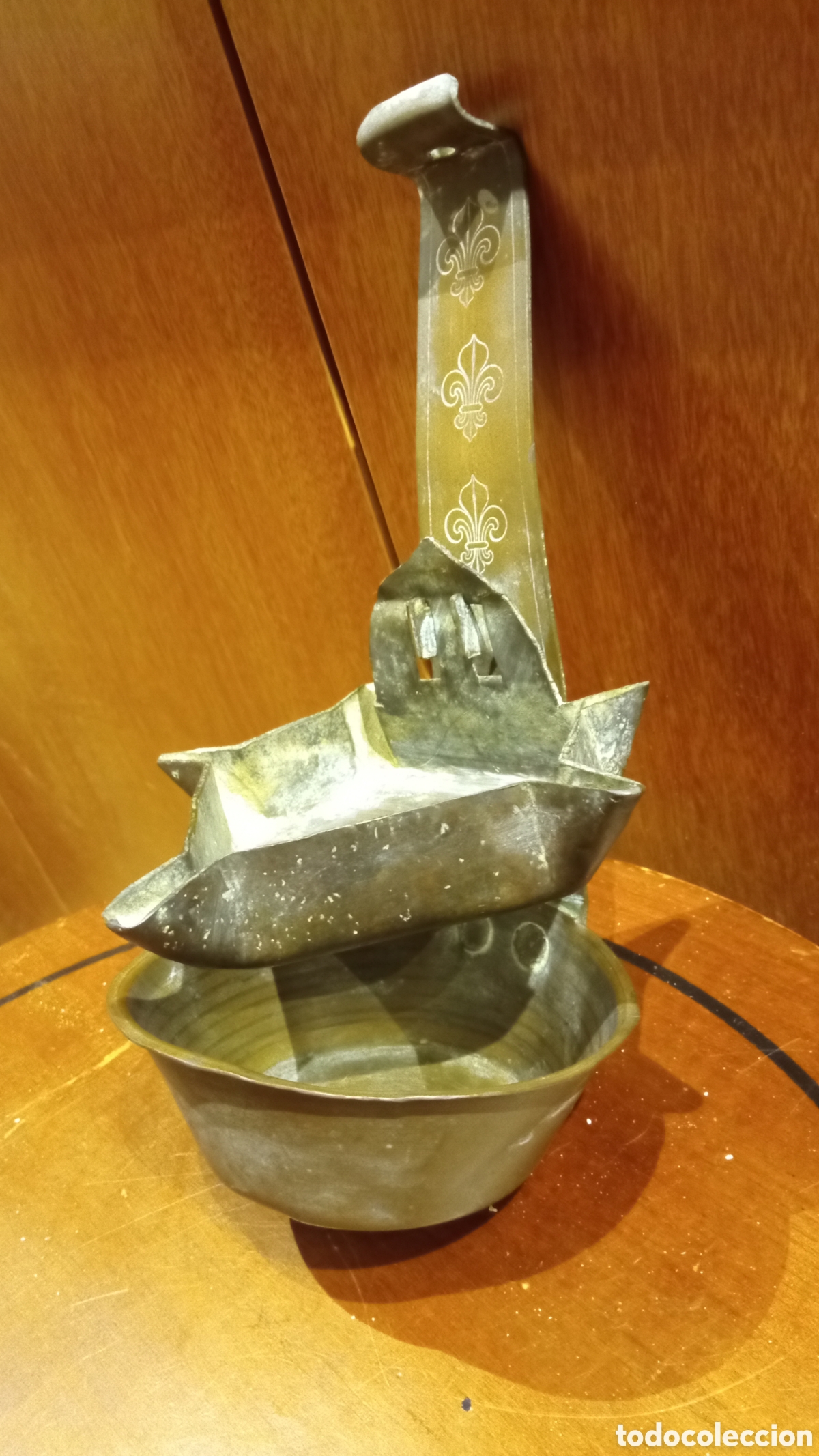 Antig&uuml;edades: Antigua L&aacute;mpara de aceite de lat&oacute;n - Foto 10