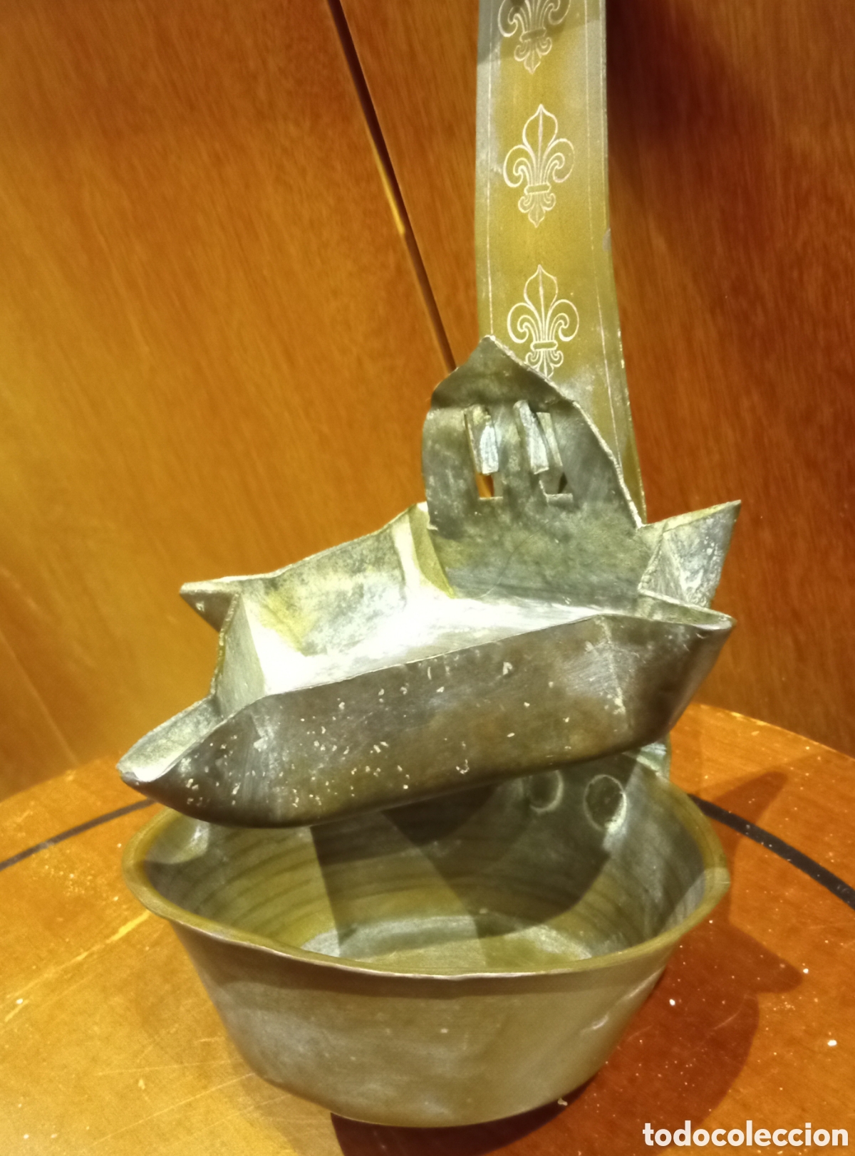 Antig&uuml;edades: Antigua L&aacute;mpara de aceite de lat&oacute;n - Foto 15