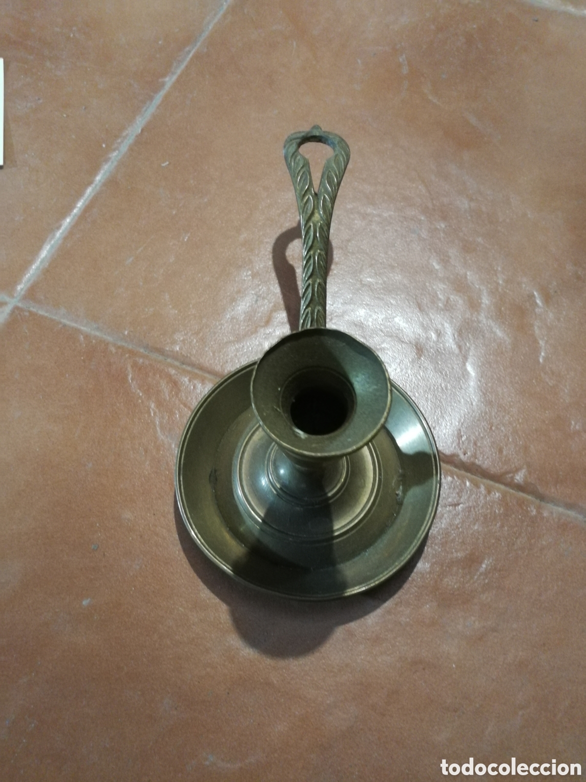 Antig&uuml;edades: Palmatoria de bronce velas - Foto 2